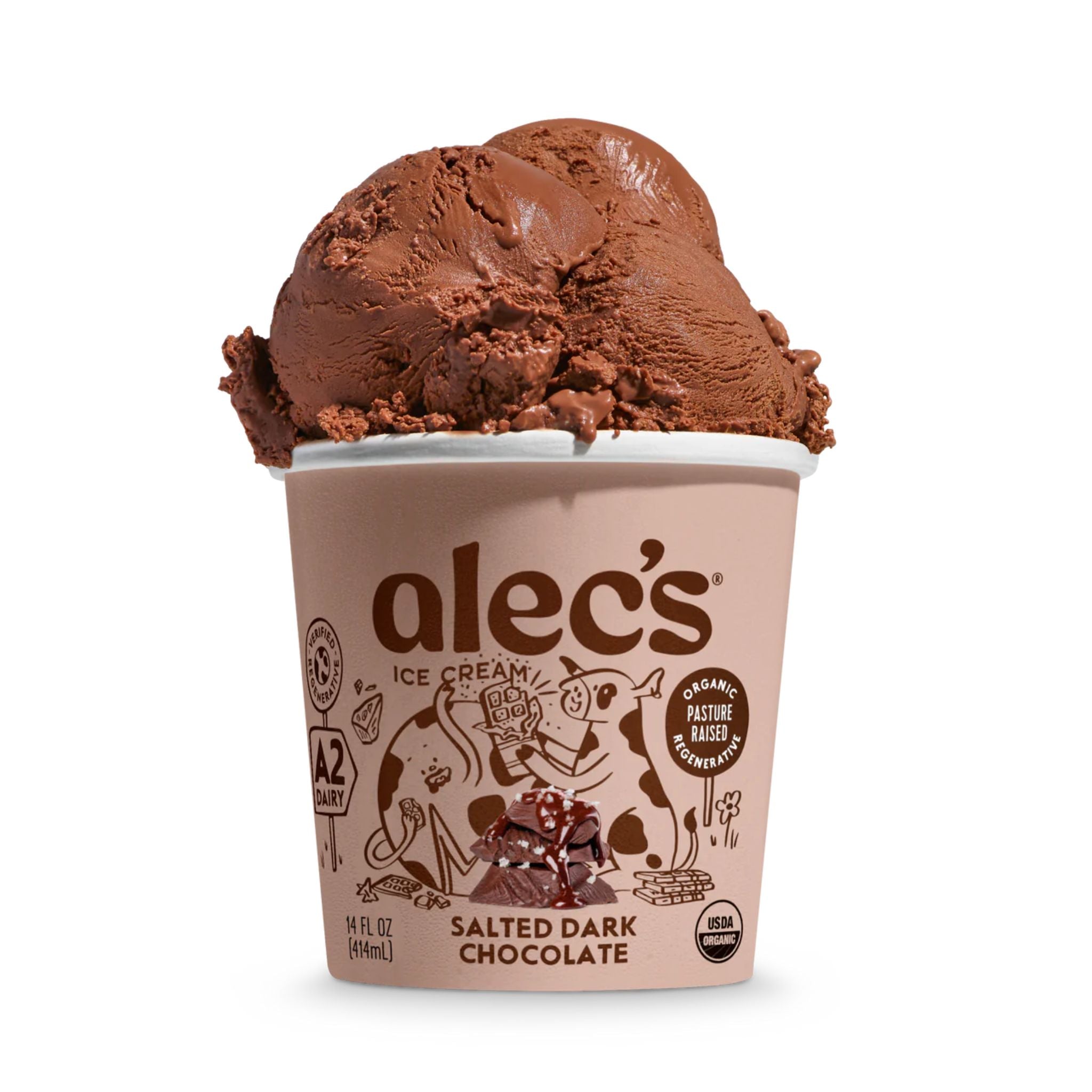 Alecs Salted Dark Chocolate Regenerative A2 Ice Cream Rusty Hinges Ranch