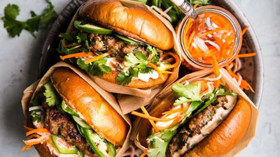 Ground Pork Banh Mi Burgers