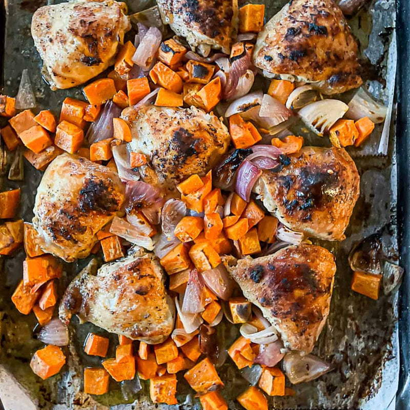 Sheet Pan Chicken Thighs and Veggies Meal