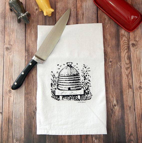 Bee Hive Flour Sack Tea Towel